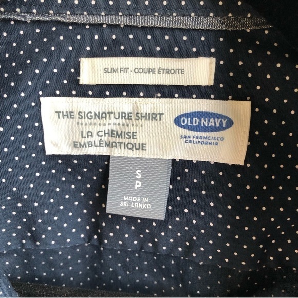 Old Navy the Signature Fit Blue Polka Dot Shirt - Picture 5 of 7